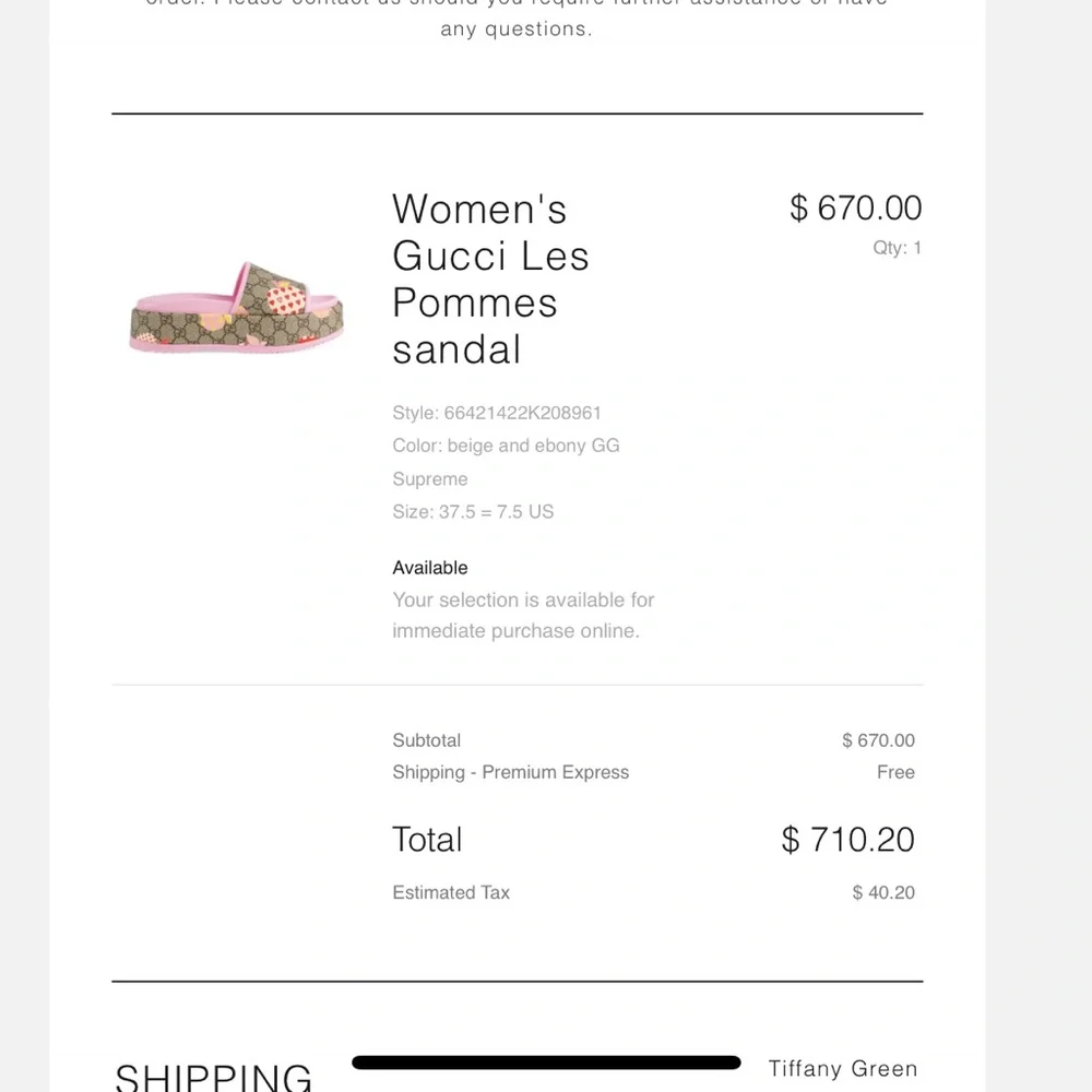 Women's Gucci Les Pommes sandal 37 1/2 - Picture 9 of 9